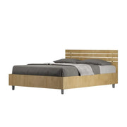 Letto matrimoniale francese contenitore 140x190 testata dritta con doghe quercia Ankel