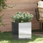 Vaso da giardino Acciaio inossidabile-Fioriera da Esterno-Contenitore per Piante 32 x 32 x 40 cm