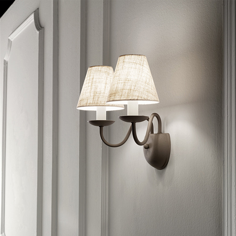 Applique Contemporanea Ducale Metallo Tortora 2 Luci E14 no paralumi