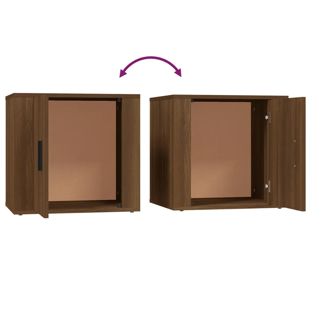 Comodini 2 pz-Set di 2 Tavolino da notte Rovere Marrone 50x39x47 cm
