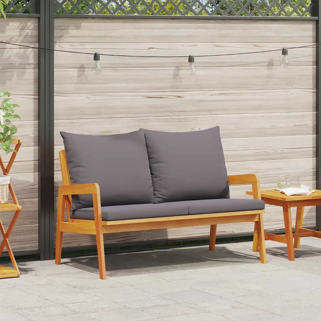Sedia da giardino-Panchina da giardino con cuscino Olio Naturale 115 x 65 x 71 cm 633145