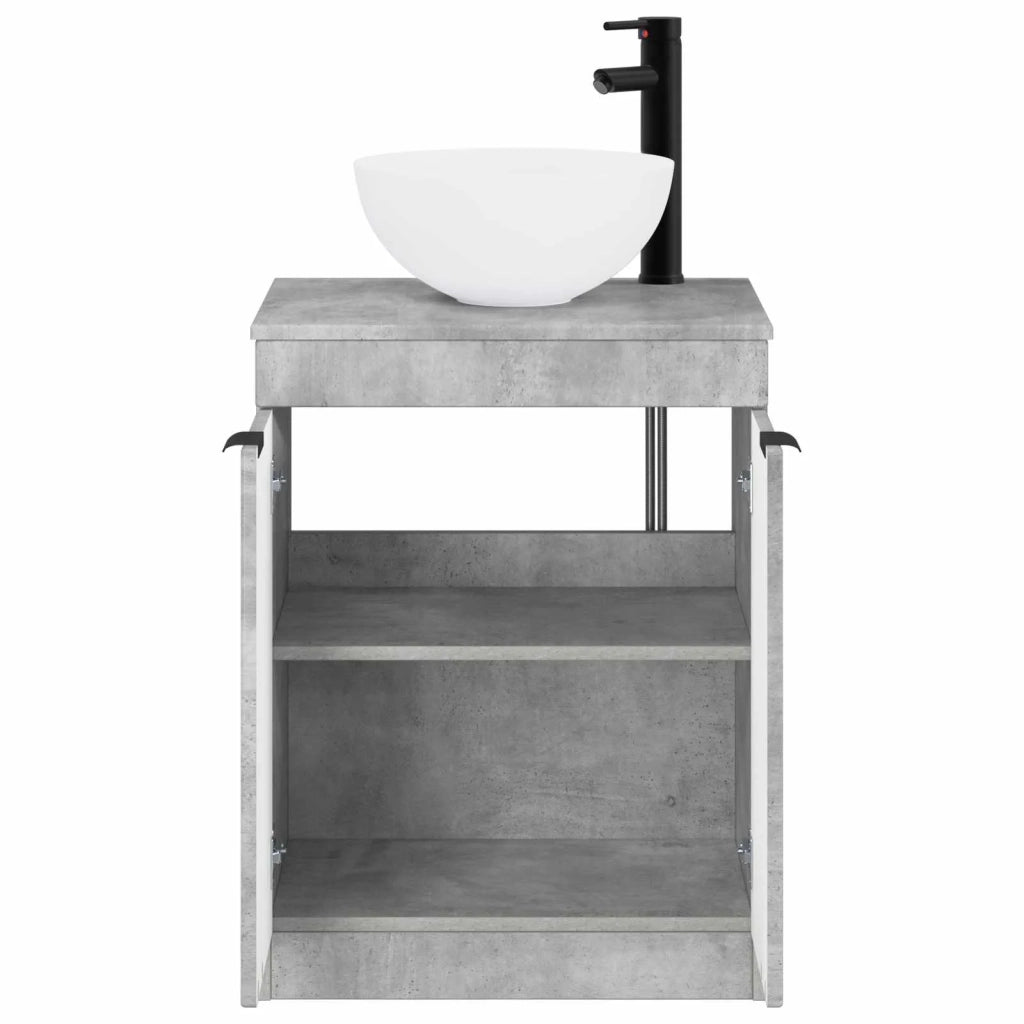 Set di mobili per il bagno Grigio Cemento Legno ingegnerizzato 3404207