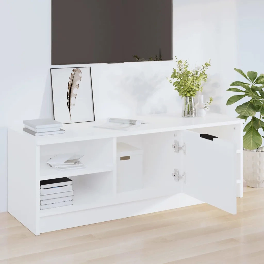 Mobile Porta TV Bianco 102x35,5x36,5 cm in Legno Multistrato 811367