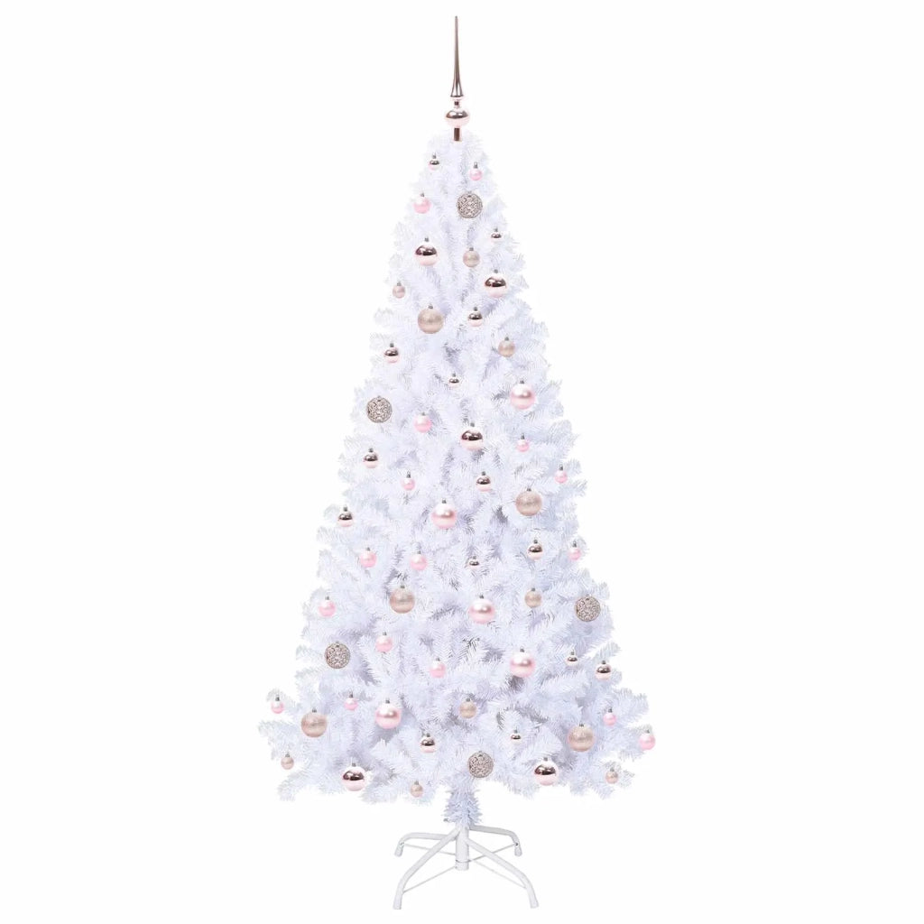 Albero di Natale | Decorazioni natalizie artificiale Bianco 180 cm PVC e Acciaio
