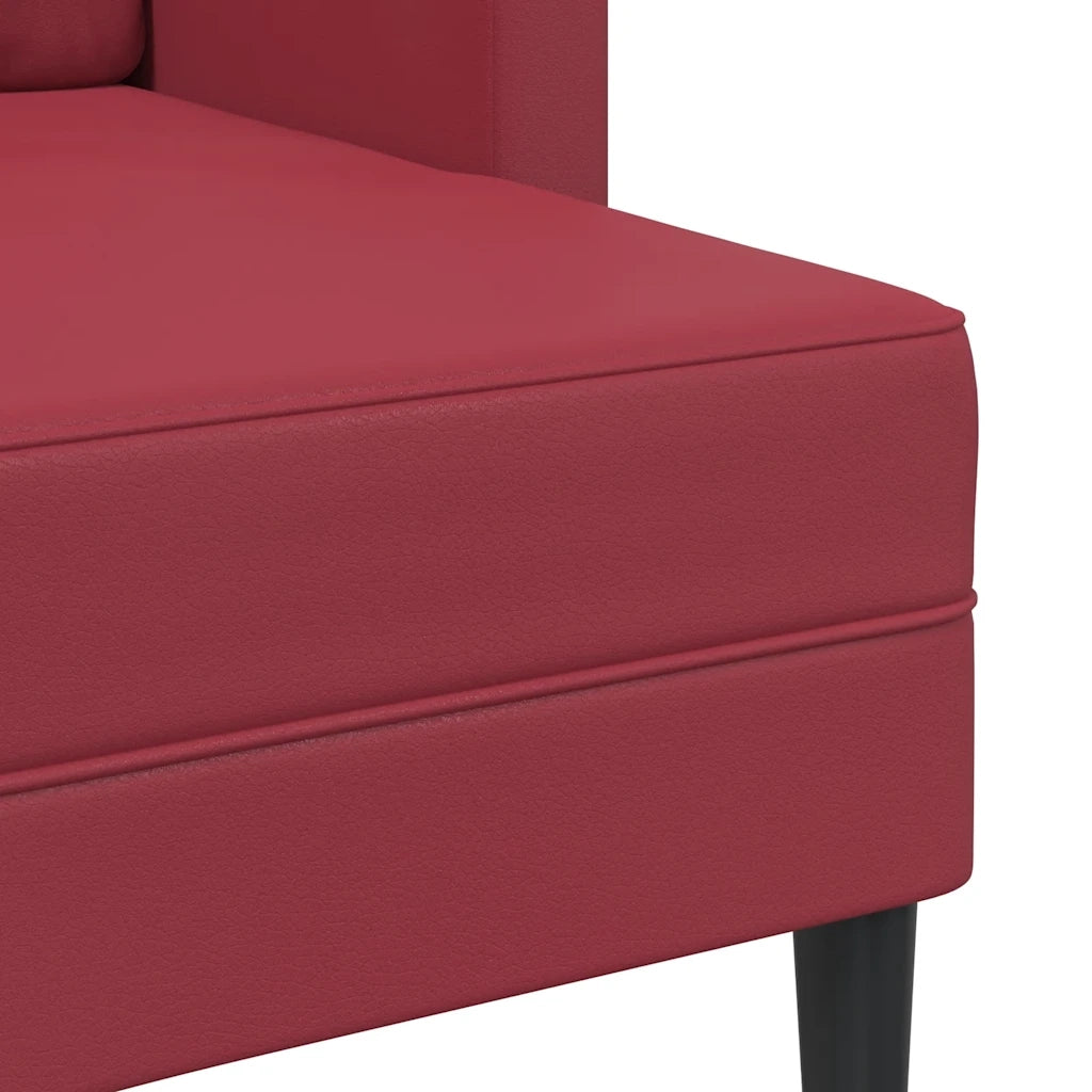 Divano 2 Posti con Chaise a L-Sofa 2 Posti con Chaise Rosso Vino 125 cm in Similpelle