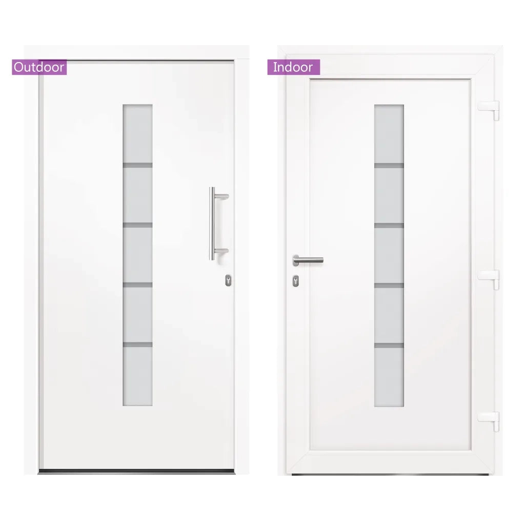 Porta d'Ingresso in Alluminio e PVC Bianco 110x210 cm 3056808