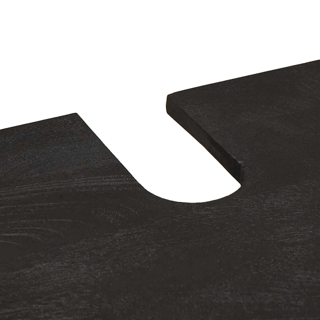 Set di Armadi da Bagno 4 pcs Nero Legno di mango massello
