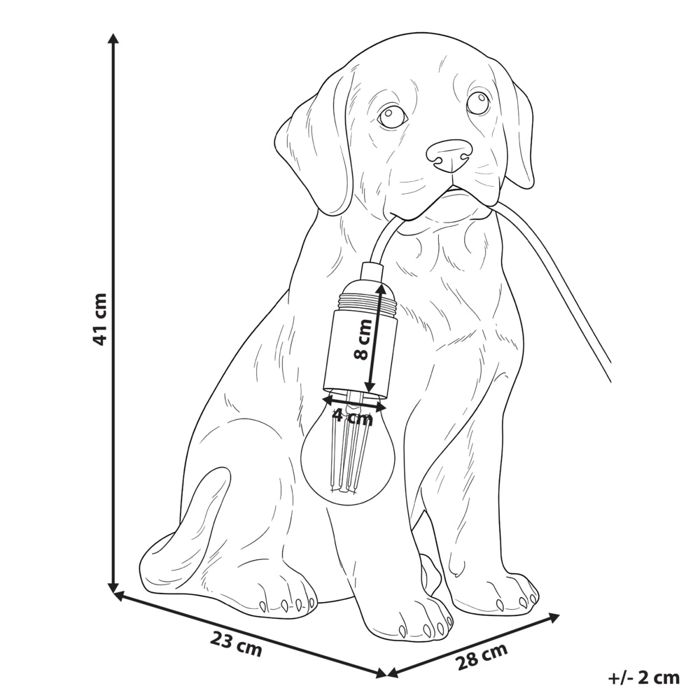 Lampada da tavolo in poliresina bianca a forma di cucciolo di labrador lampada da comodino a tema animale lampada da lettura per soggiorno e camera da letto stile glamour