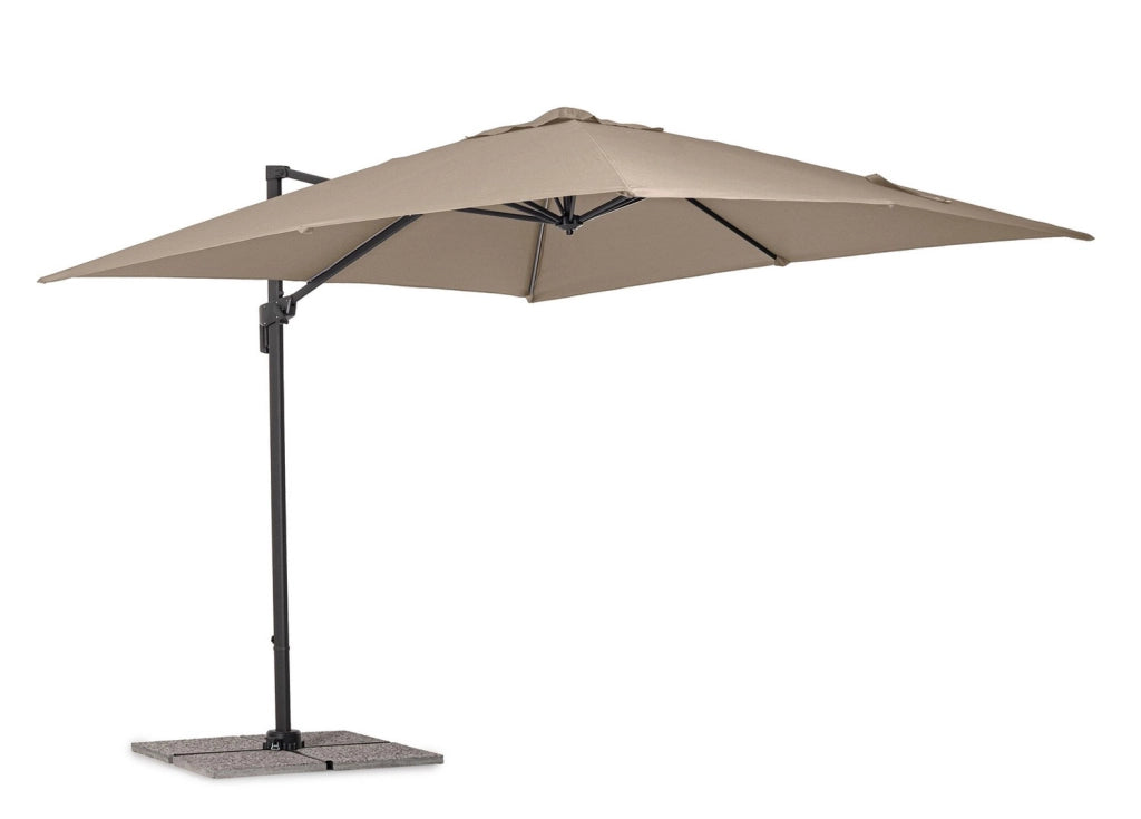 Ombrello a Braccio da Giardino 8 Stecche 300x300x235h cm Telo in Poliestere Siviglia Antracite e Tortora