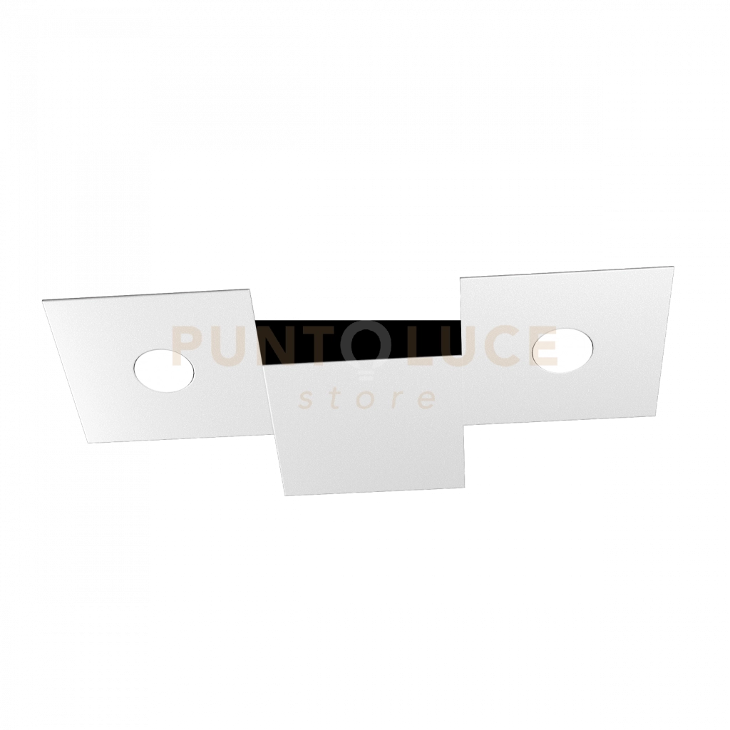 ECCENTRIC APPLIQUE-PLAFONIERA 2 LUCI + 1 DECORATIVO GRIGIO 1156-2L1D-GR