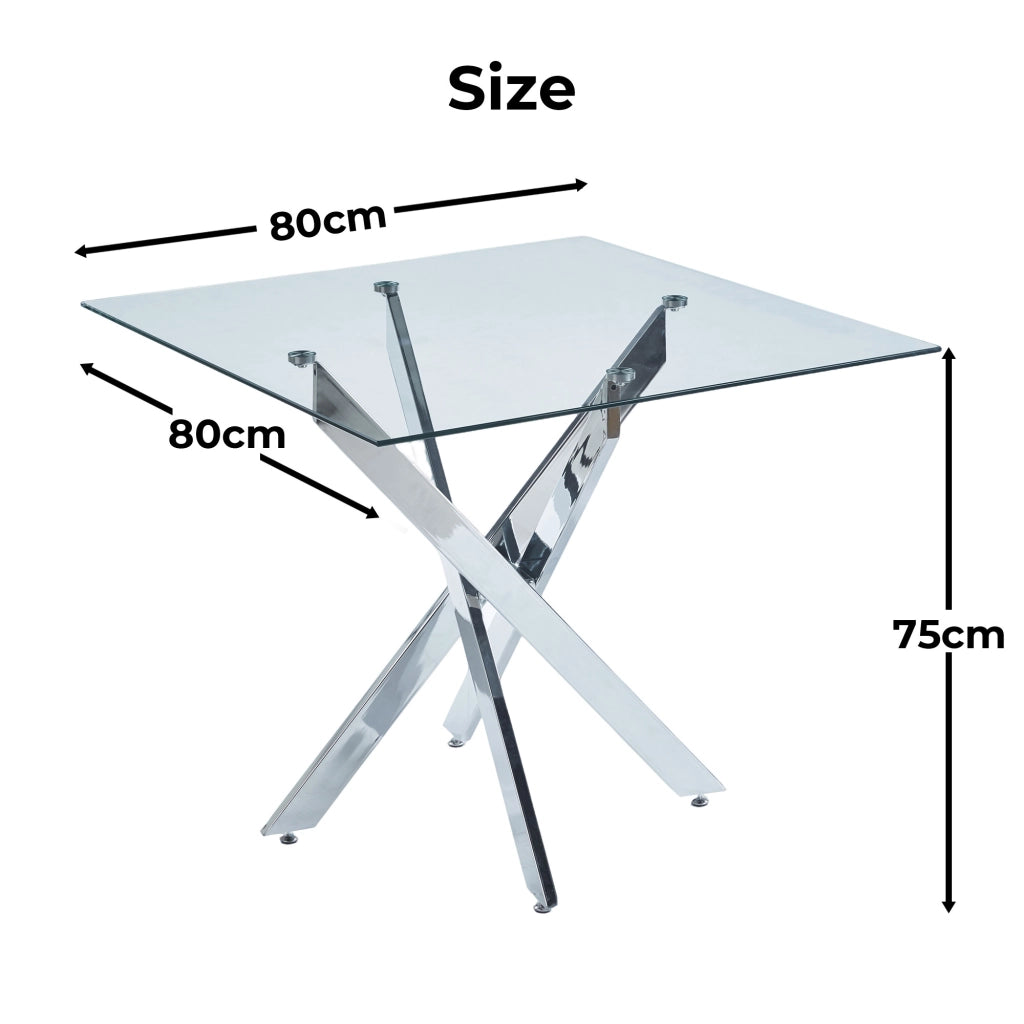 Tavolo da pranzo set 5 pezzi con 4 sedie imbottite in velluto, gambe cromate, schienale alto, per sala da pranzo
