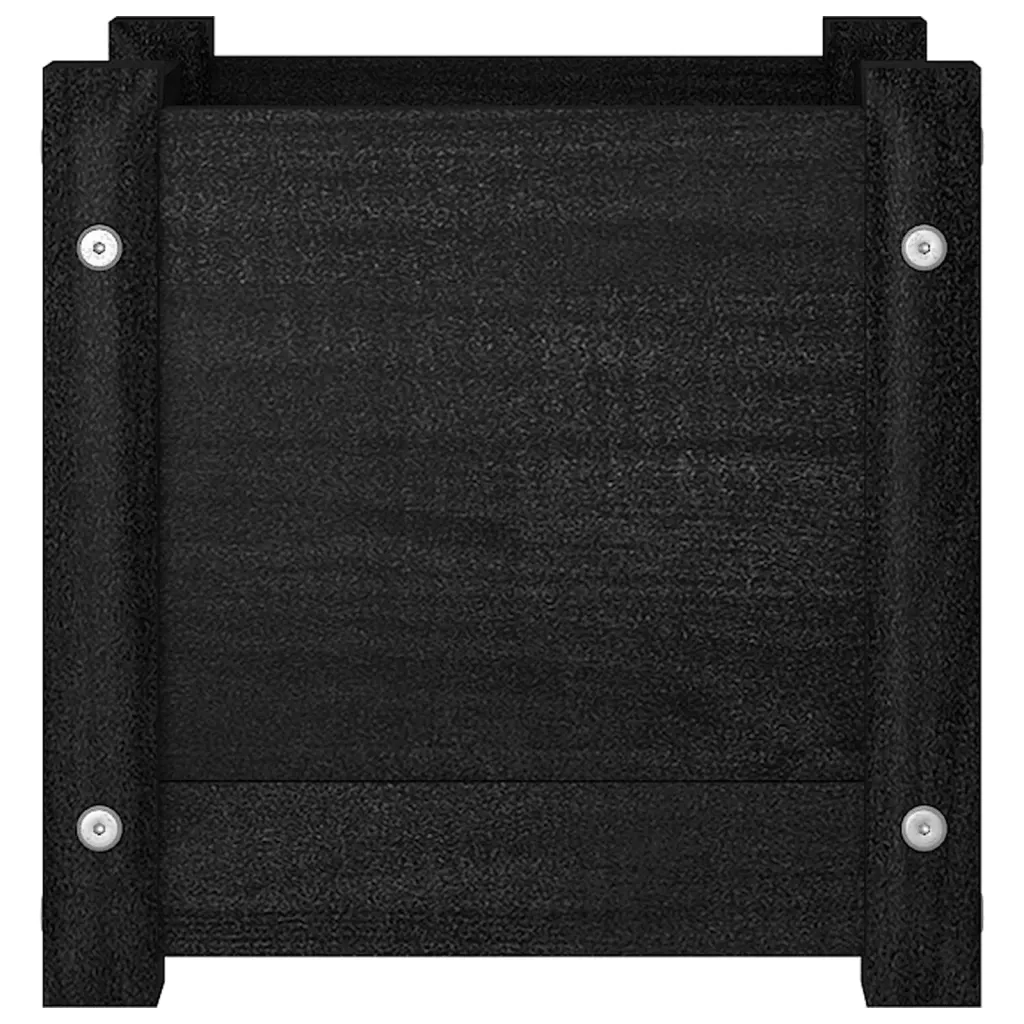 Fioriere da Giardino 2 pz Nere 31x31x31 cm in Massello di Pino 810531