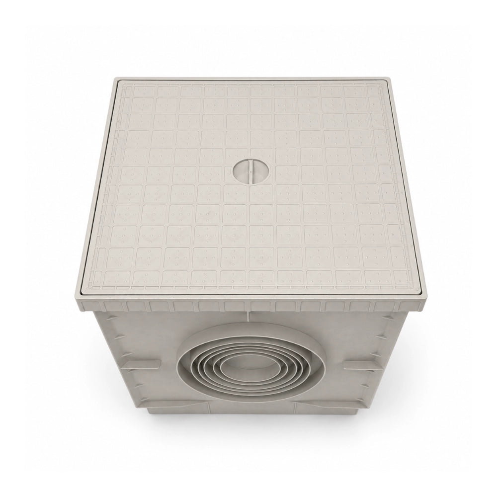 Fortunato pozzetto grigio per acqua piovana 400x400 mm con chiusino