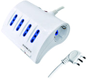 Globex MULTIPRESA DA SCRIVANIA CON INTERRUTTORE 6 posti (4 bipasso + 2 schuko) + 2 prese USB