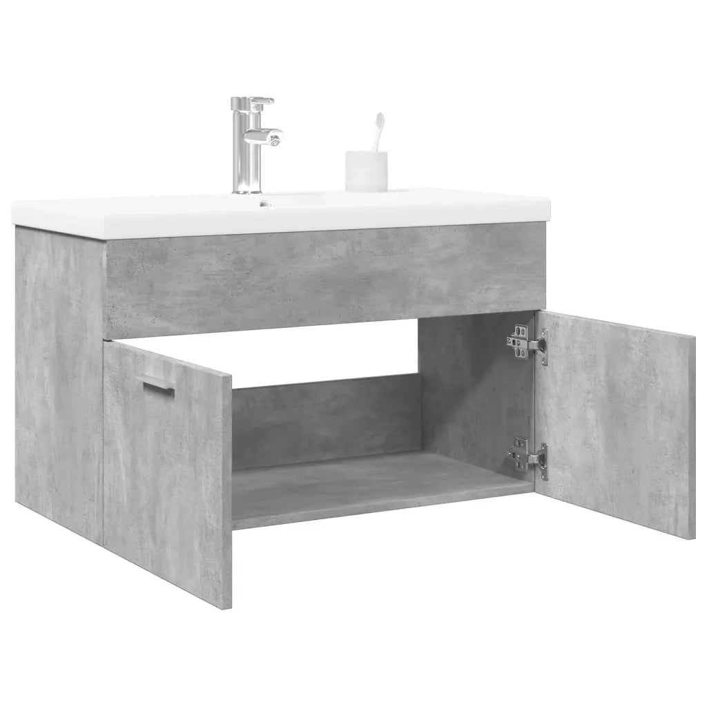 Mobile da Bagno con Lavabo | Armadio Lavabo Integrato Grigio Cemento