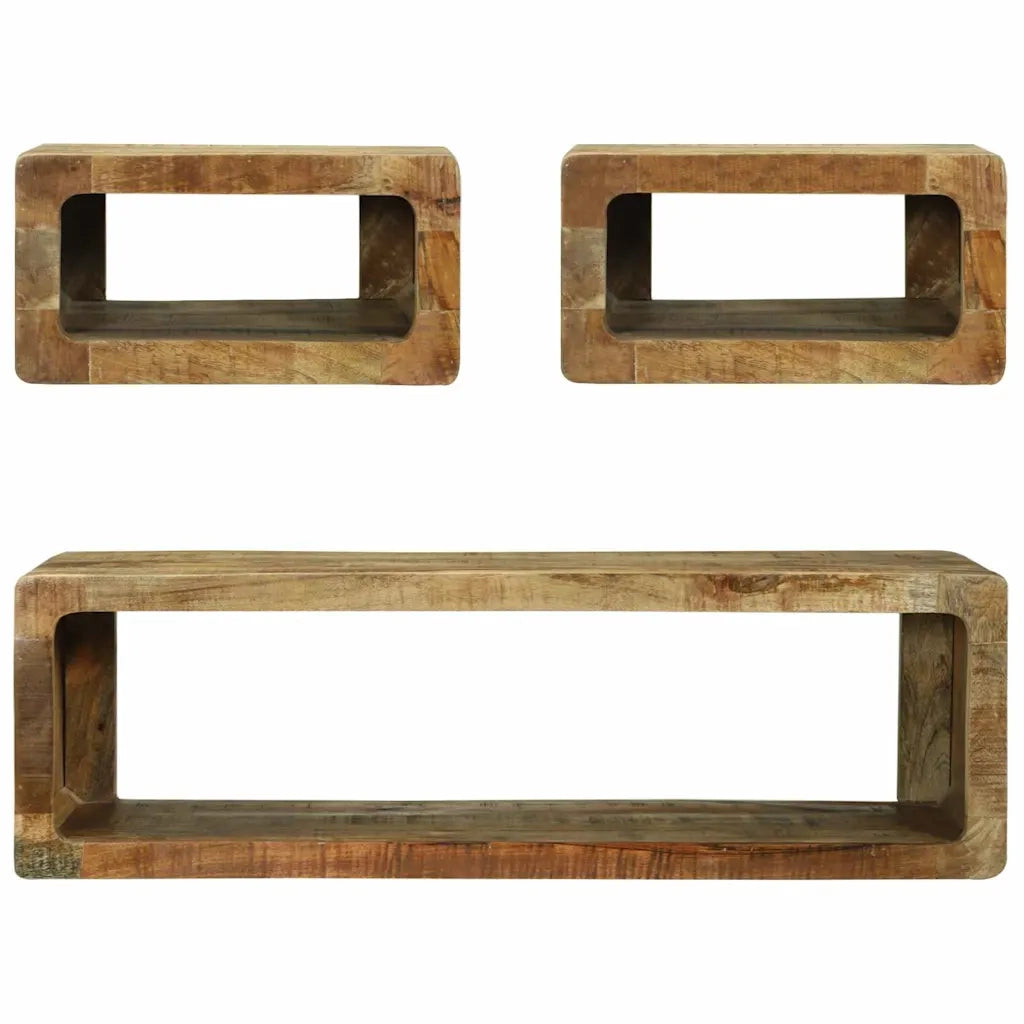 vidaXL Set di Mobili TV 3 pcs Marrone Legno massello di mango