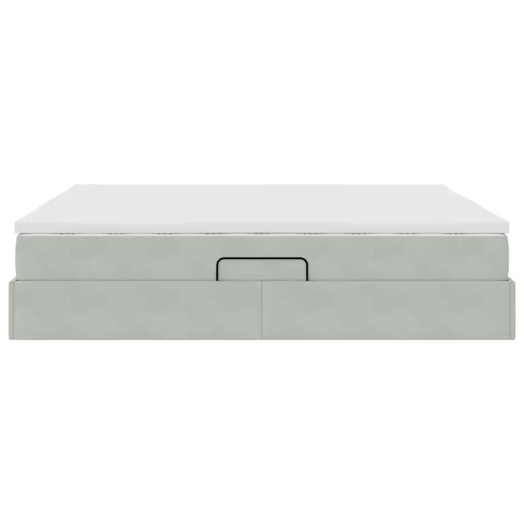 Letto con contenitore e materasso Grigio chiaro 160 x 200 cm
