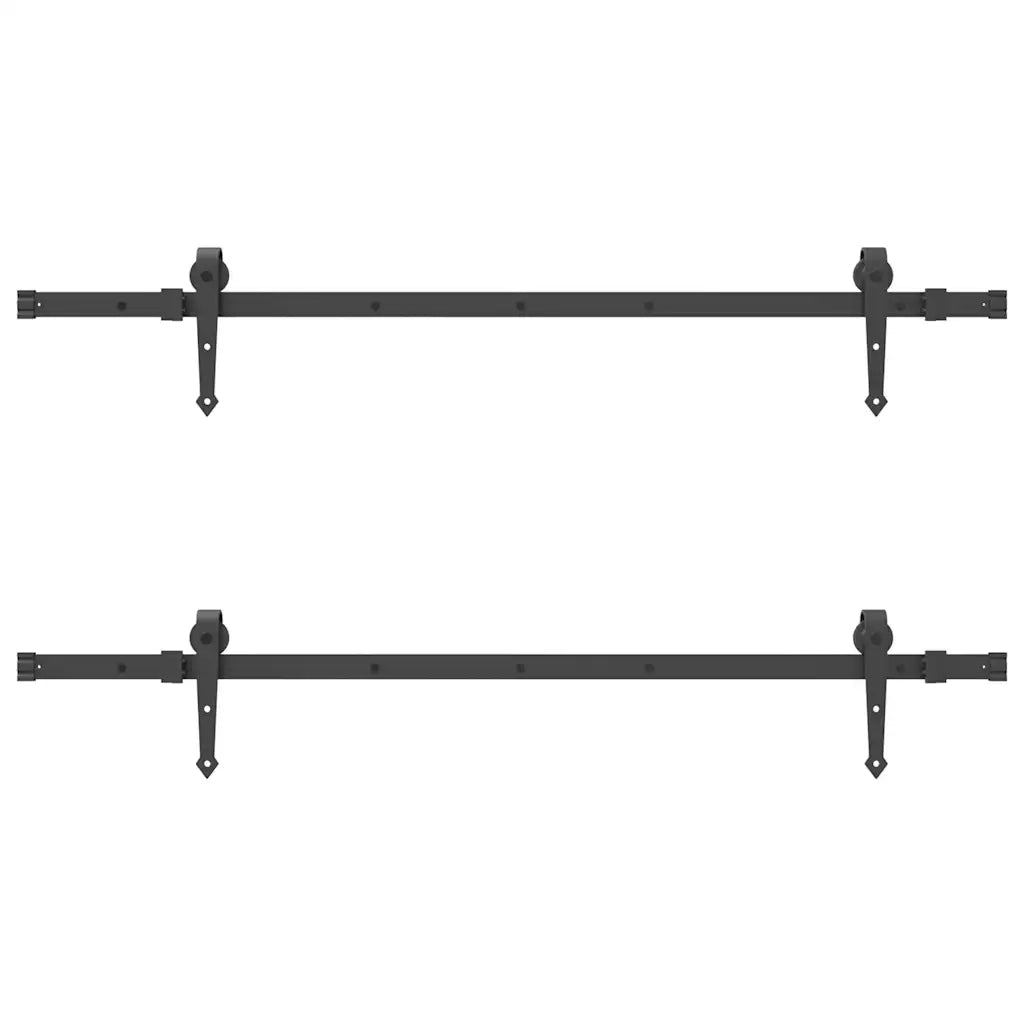 vidaXL Kit di Binari per Porte Scorrevoli 305 cm Acciaio Nero