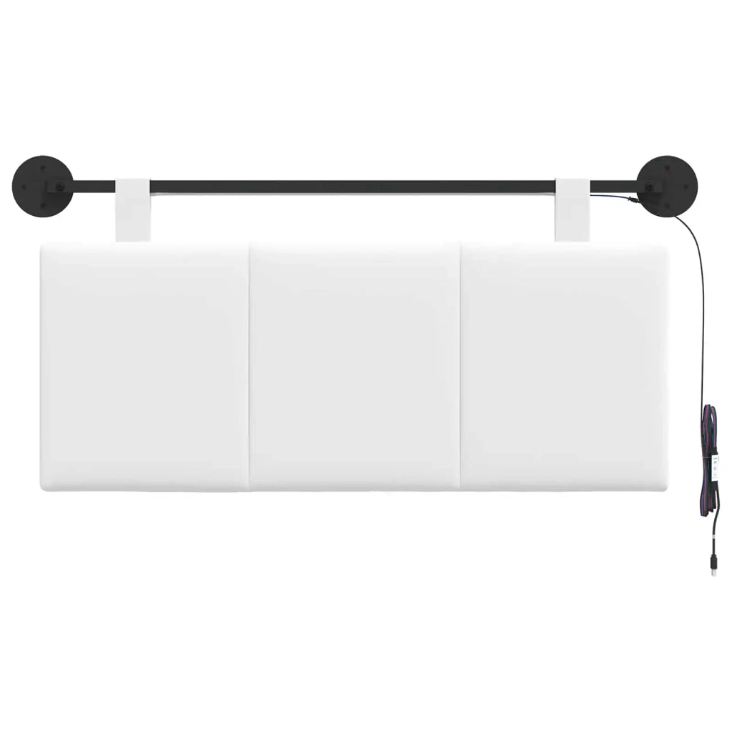 Testiera sospesa Con luce LED Bianco Tessuto