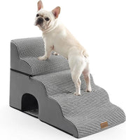 Trappola per cani con foro - Piccola trappola per animali domestici con copertura impermeabile - Alta densità schiuma - Soglia per gatti per letto a soppalco - Leggero e duraturo - 197 x 332 x 224 mm - 5 livelli - Bianco e nero