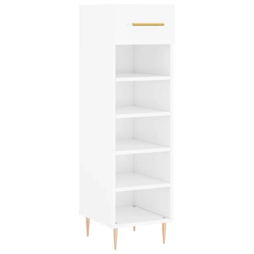 Scarpiera-Scaffale per scarpe Bianco Lucido 30x35x105 cm in Legno Multistrato 352391