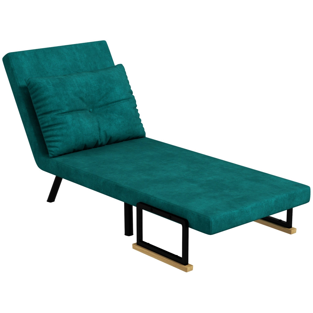 Poltrona letto 1 posto regolabile ¨C zephmum ¨C 63x73x81 cm verde tessuto velluto