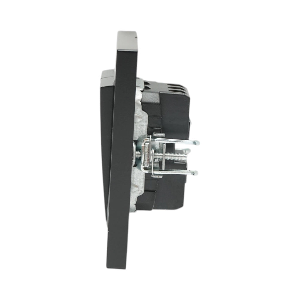 Interruttore a doppia testa, nero, da incasso, 220V, 10AX, ABS 80x80mm