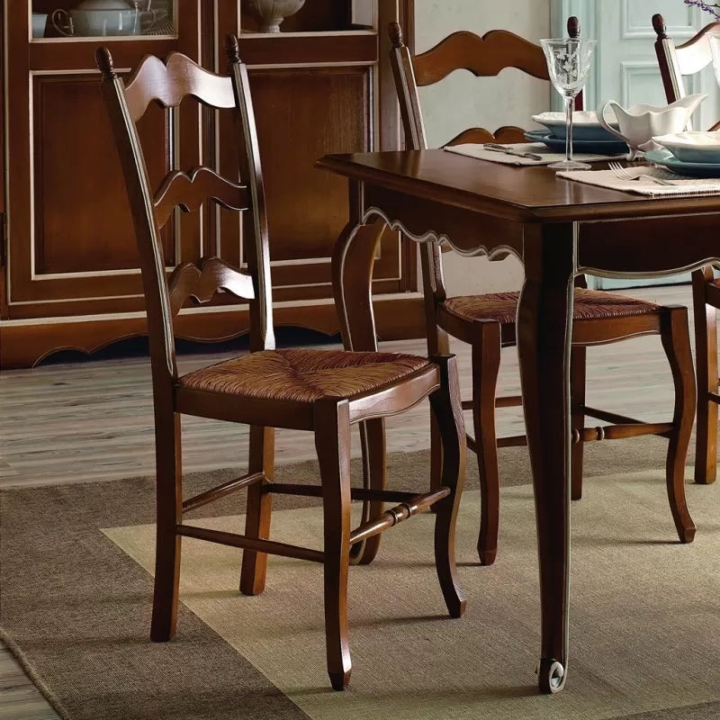 Sedia country in legno massello vari colori con paglia 43x50x102 - Mobili 2G
