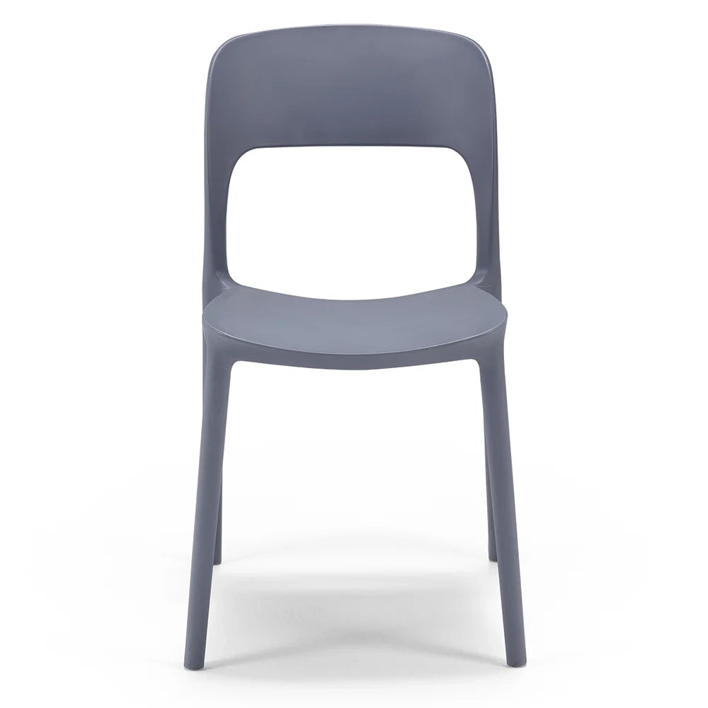 Set 2 sedie in polipropilene KATE, impilabile, resistente ai raggi UV, design moderno, ideale per sala da pranzo, cucina, sala d’attesa, bar, ristoranti o da esterno, colore Grigio Asfalto