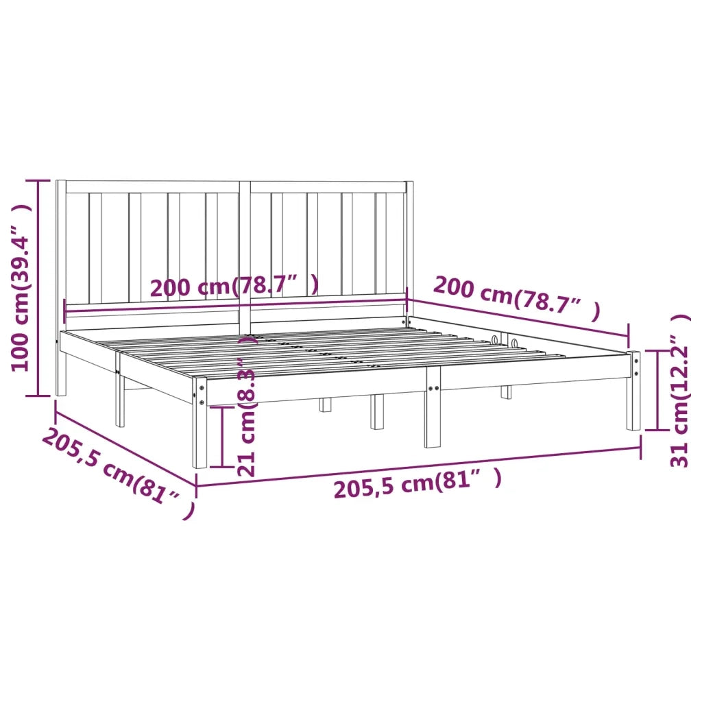 Giroletto senza Materasso Ambra in Legno di Pino 200x200 cm 3105183