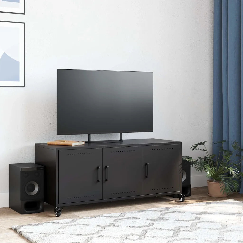 Mobile TV Nero 100,5x39x43,5 cm in Acciaio 846644