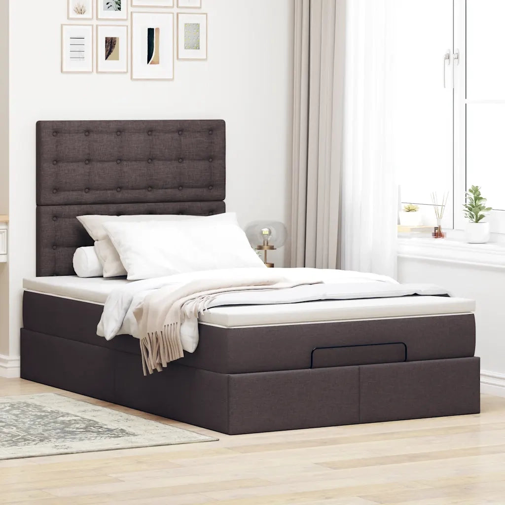 vidaXL Struttura Letto Pouf con Materasso 80x200 cm in Tessuto