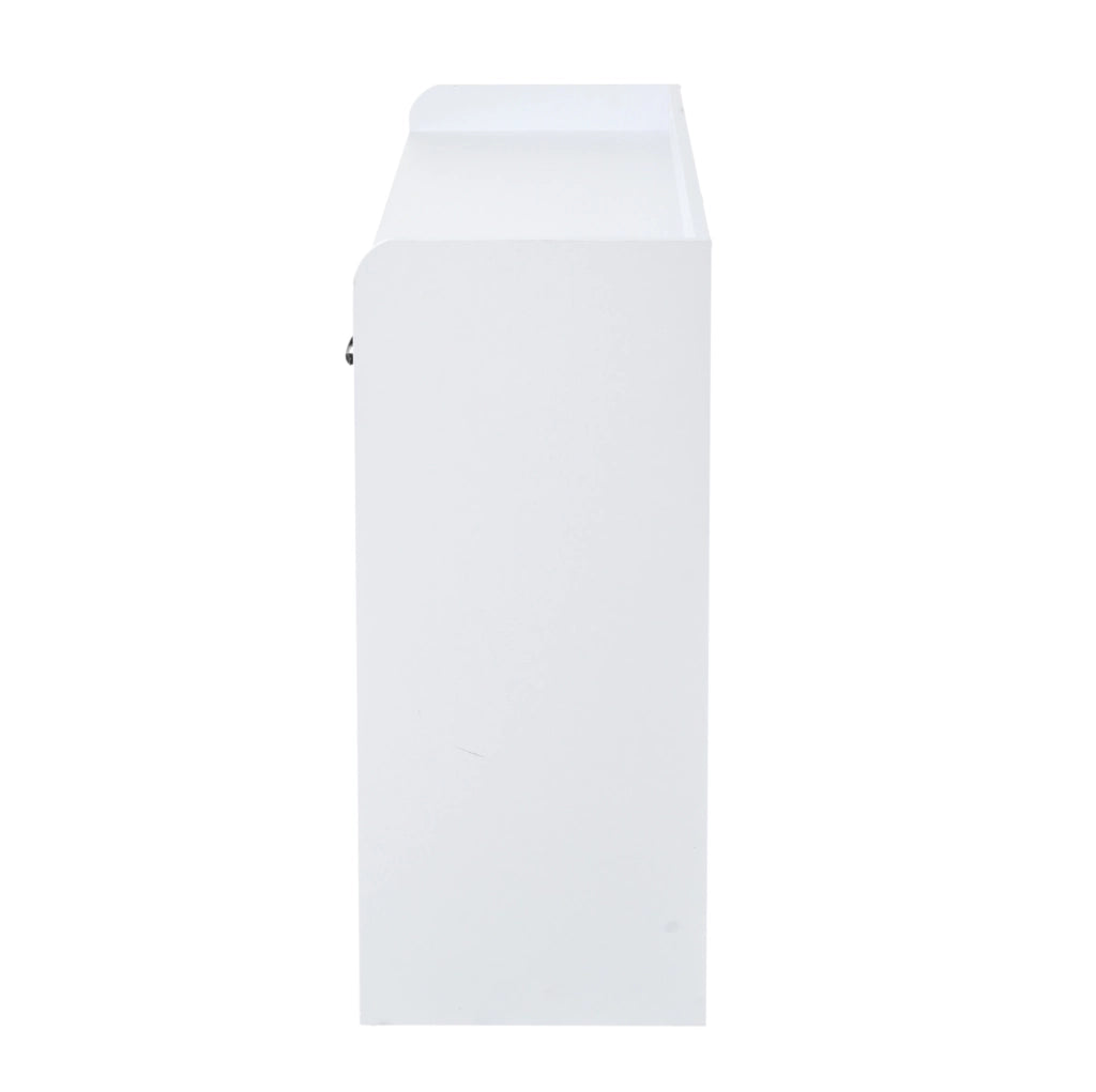 Mobile contenitore bianco 120x35x80 cm con 3 cassetti, 3 porte e ripiani regolabili
