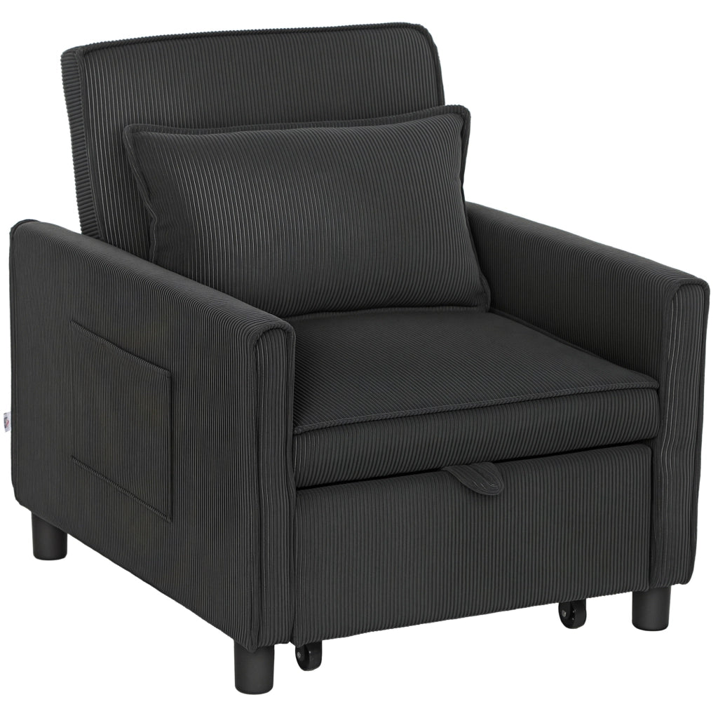 Poltrona Relax Reclinabile ¨C Xylo ¨C Tessuto Effetto Velluto Grigio Scuro 74x84x81 cm