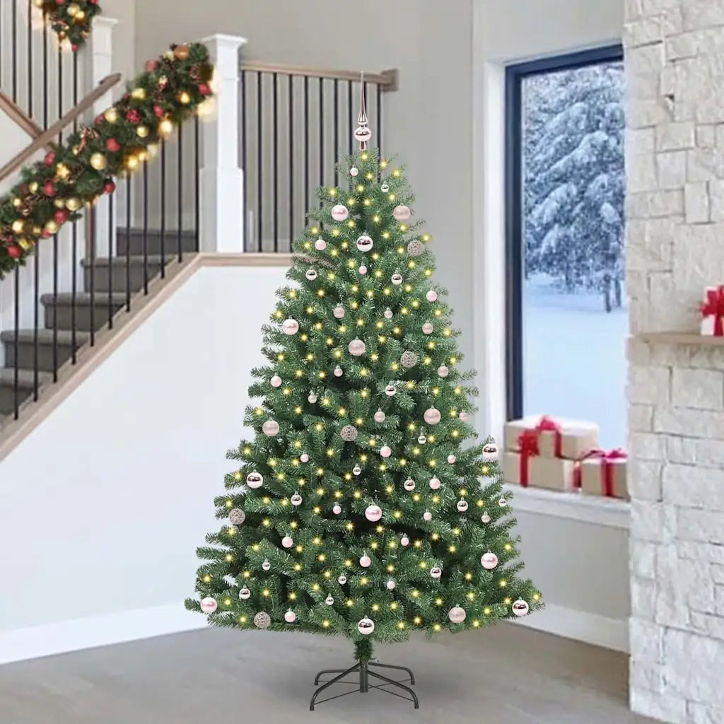 Albero di Natale | Decorazioni natalizie Artificiale con Rami Pieghevoli Verde 240 cm