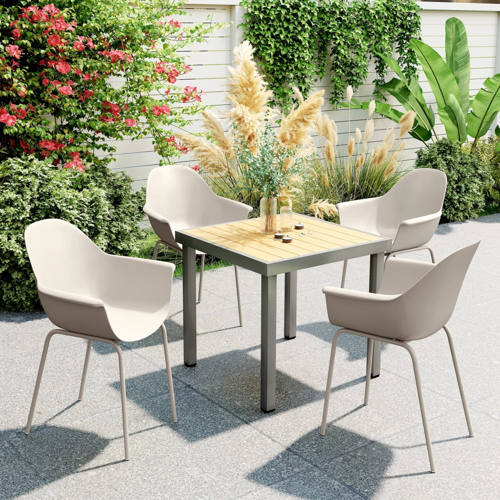 Set 4 Sedie da Giardino ¨C Xylo ¨C Design Moderno Grigio 59x55x84 cm