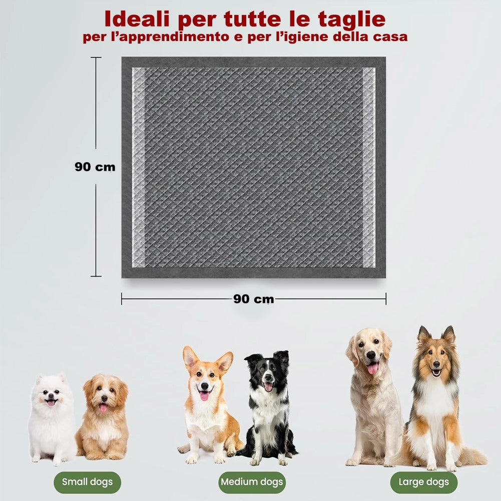 120 x Traversine per Cani tappetini igienici con adesivi Carboni attivi 60x90 cm