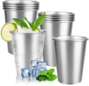 Bicchiere in Acciaio Inossidabile - Bicchiere da Bere Stacking - 350 ml - Argento - Riciclabile - Ideale per Feste e Viaggi