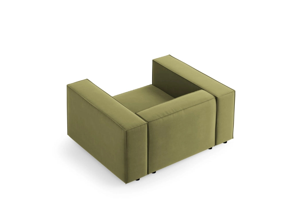 Cosmopolitan Design - Poltrona "Arendal" in velluto verde chiaro 