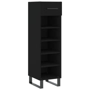 Scarpiera | Mobile per scarpe Nera 30x35x105 cm in Legno Multistrato