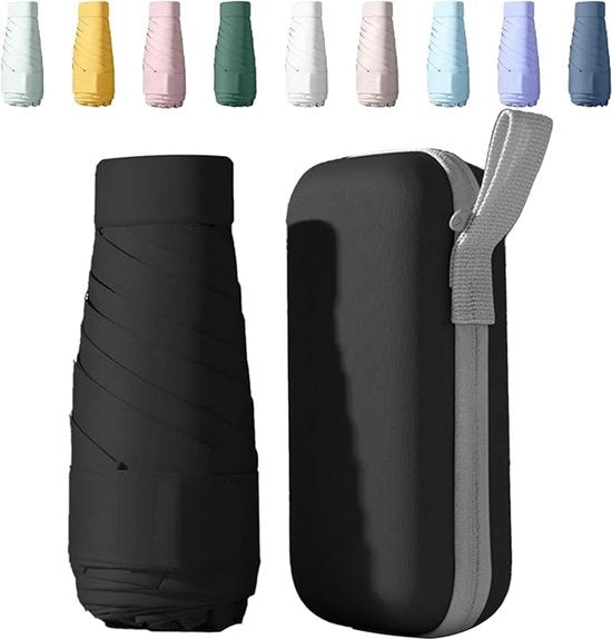 Parasole UV Mini - Compatto & Leggero (14cm) - UPF50+ - Impermeabile al Vento - Parasole Ripiegabile - Con Tasca di Riposo - Ideale Regalo - Parasoli per Campeggio & Outdoor