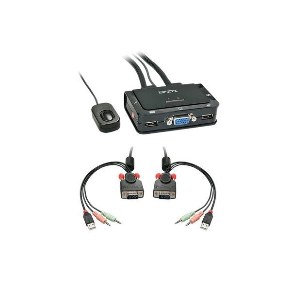 Lindy 42342 switch per keyboard-video-mouse (kvm) nero