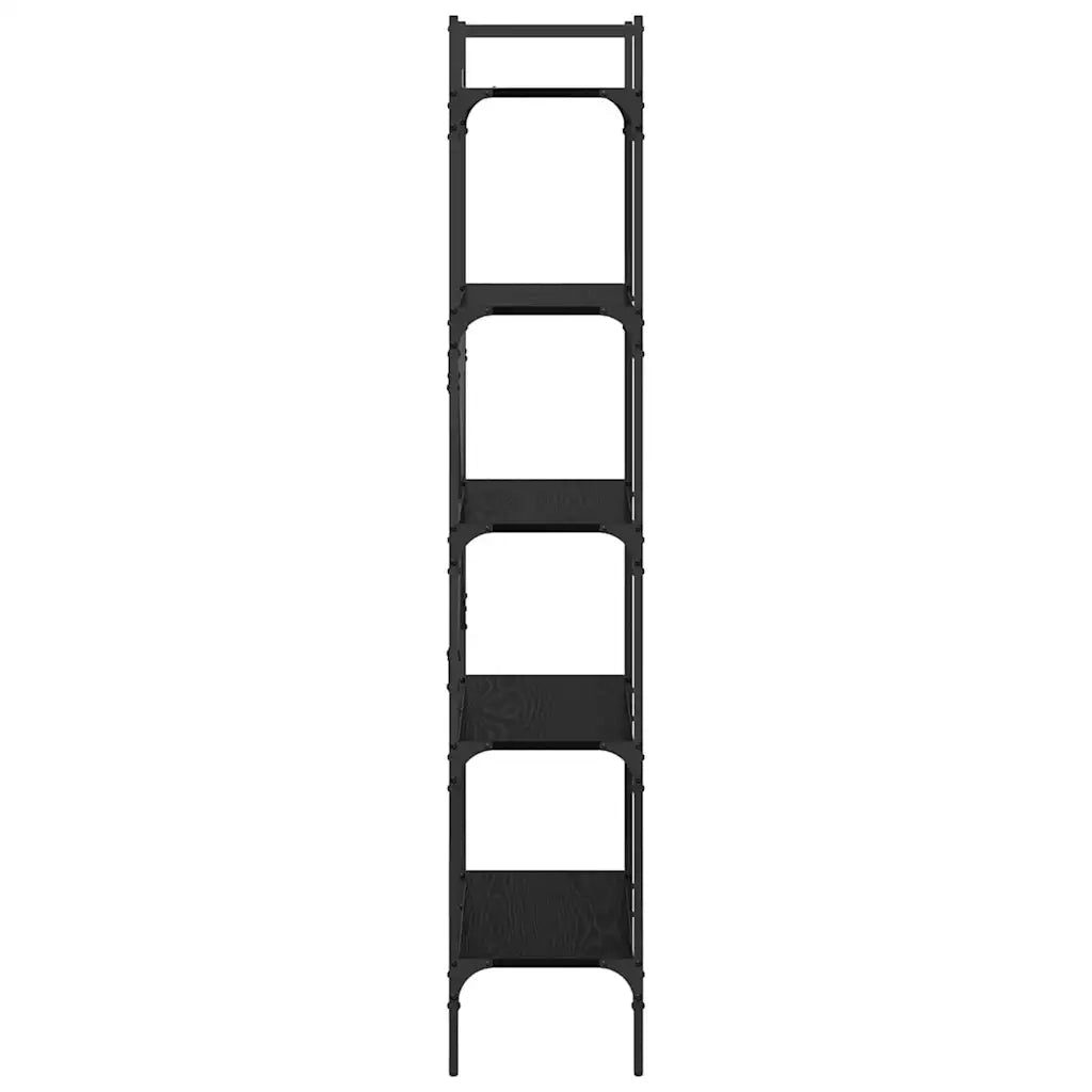 Libreria-Scaffale per Libri-Mobile di Stoccaggio Rovere Nero 56 x 32 x 174 cm Legno multistrato