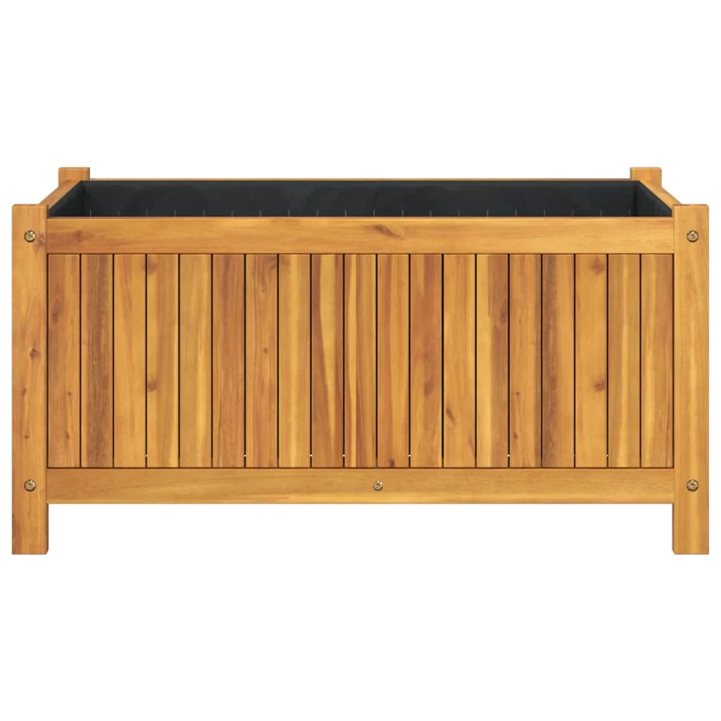 Aiuola rialzata/fioriera con rivestimento 80 x 42 x 40 cm legno massello di acacia marrone 02_0038144
