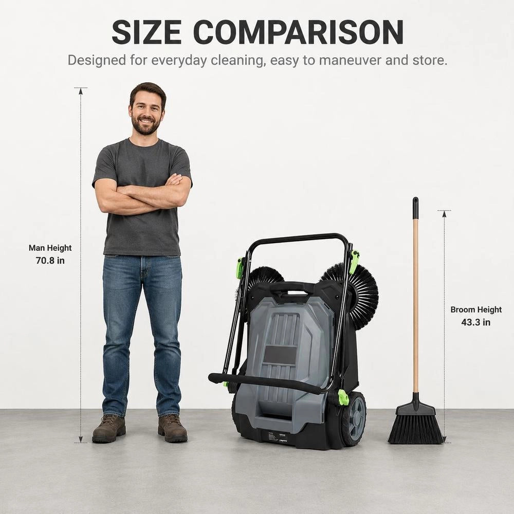 Hand-operated Floor Sweeper With A 65 Cm Width And A 19 L Waste Container