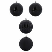 Set di Palle di Natale 4 pz-Decorazioni natalizie Nero Plastica