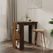 Tavolino da Bar con Ripiani-Tavolino da soggiorno-Tavolo Rovere Fumo 102x50x103,5 cm