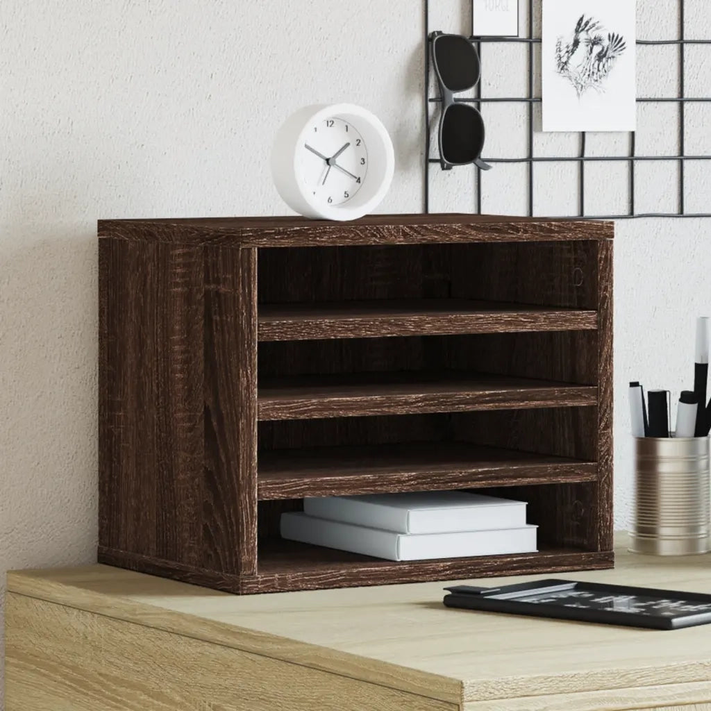 Organizer Scrivania Rovere Marrone 36x26x29,5 Legno Multistrato CFW6409150