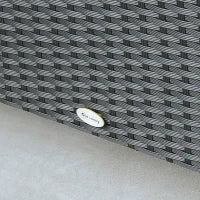 Ousunny Tavolino da Esterni in Rattan PE con Piano in Vetro Temperato, 85x50x39cm, Nero