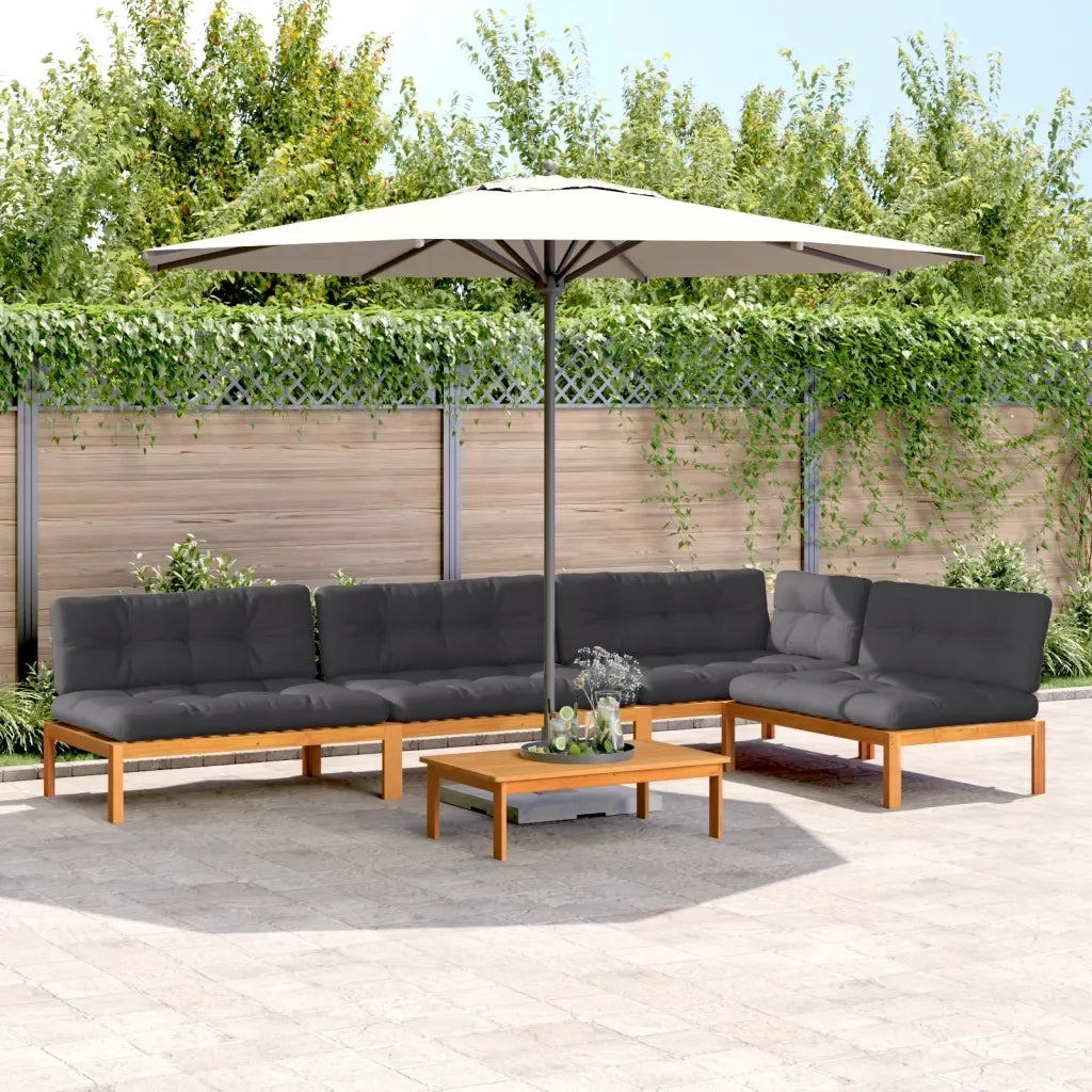 Set Divano Pallet Giardino 5pz con Cuscini Massello Acacia 3209463